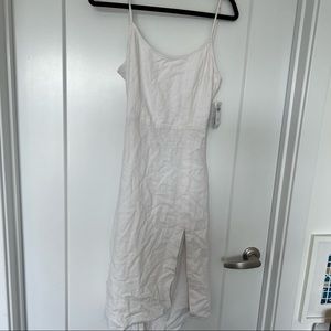 Abercrombie tie back linen blend midi dress